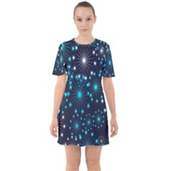 Abstract Pattern Snowflakes Sixties Short Sleeve Mini Dress by artworkshop