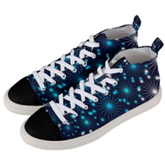 Abstract Pattern Snowflakes Men s Mid-top Canvas Sneakers