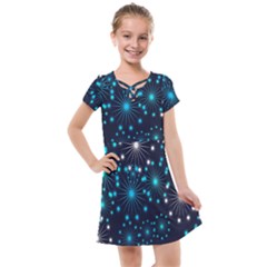 Abstract Pattern Snowflakes Kids  Cross Web Dress