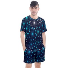 Abstract Pattern Snowflakes Men s Mesh Tee And Shorts Set