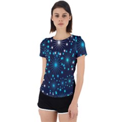 Abstract Pattern Snowflakes Back Cut Out Sport Tee