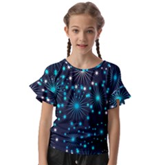 Abstract Pattern Snowflakes Kids  Cut Out Flutter Sleeves