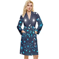 Abstract Pattern Snowflakes Long Sleeve Velour Robe by artworkshop