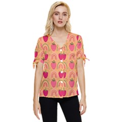 The Cutest Harvest   Bow Sleeve Button Up Top by ConteMonfrey