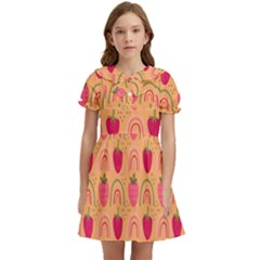 The Cutest Harvest   Kids  Bow Tie Puff Sleeve Dress by ConteMonfrey