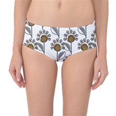 Daisy Minimalist Leaves Mid-waist Bikini Bottoms by ConteMonfrey