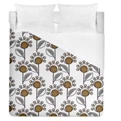 Daisy Minimalist Leaves Duvet Cover (queen Size) by ConteMonfrey