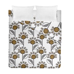 Daisy Minimalist Leaves Duvet Cover Double Side (full/ Double Size) by ConteMonfrey