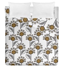 Daisy Minimalist Leaves Duvet Cover Double Side (queen Size) by ConteMonfrey