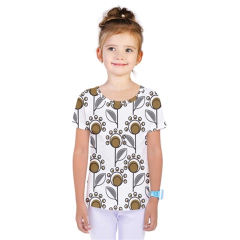 Daisy Minimalist Leaves Kids  One Piece Tee by ConteMonfrey