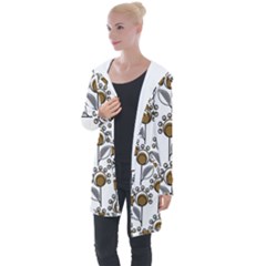 Daisy Minimalist Leaves Longline Hooded Cardigan by ConteMonfrey