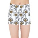 Daisy Minimalist Leaves Kids  Sports Shorts View1