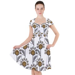 Daisy Minimalist Leaves Cap Sleeve Midi Dress by ConteMonfrey