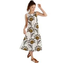 Daisy Minimalist Leaves Summer Maxi Dress by ConteMonfrey