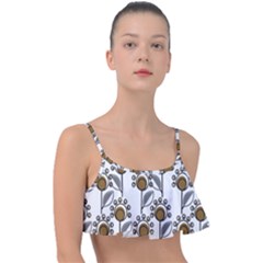 Daisy Minimalist Leaves Frill Bikini Top by ConteMonfrey