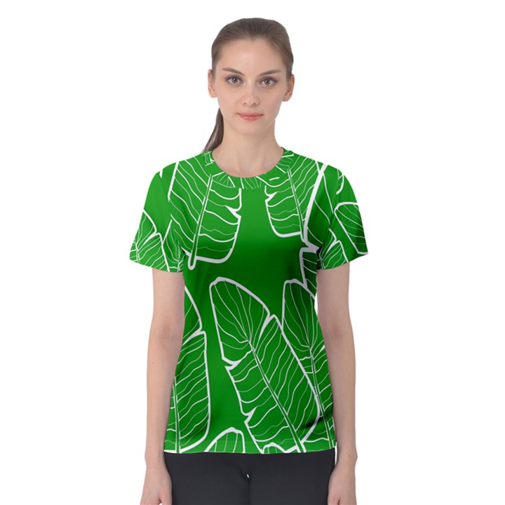 Green Banana Leaves Women s Sport Mesh Tee