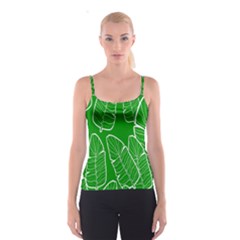 Green Banana Leaves Spaghetti Strap Top by ConteMonfrey