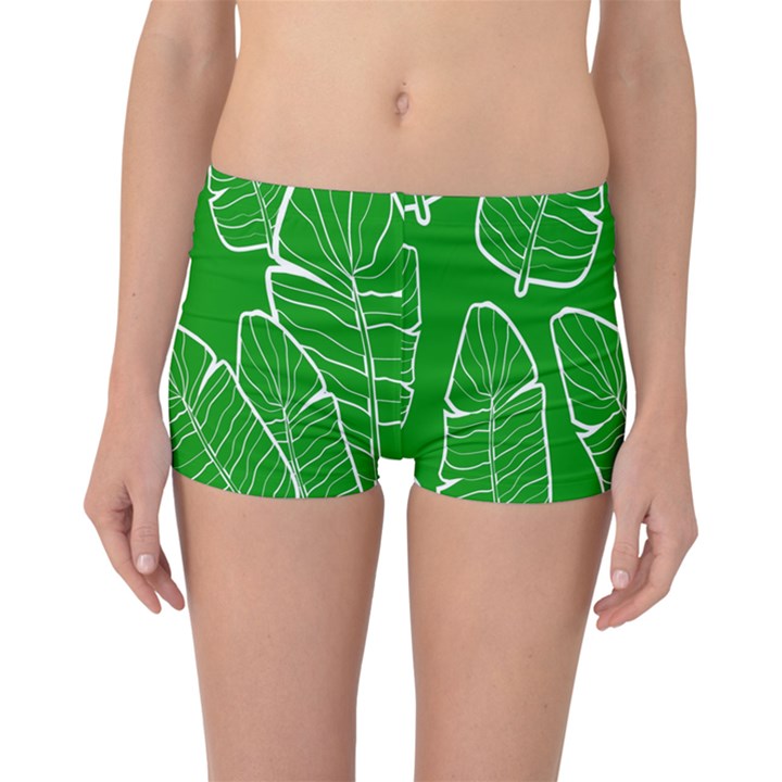 Green Banana Leaves Boyleg Bikini Bottoms