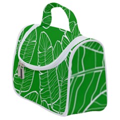 Green Banana Leaves Satchel Handbag by ConteMonfrey