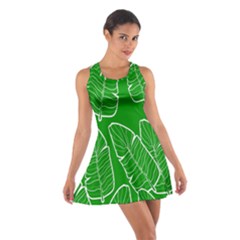 Green Banana Leaves Cotton Racerback Dress by ConteMonfrey