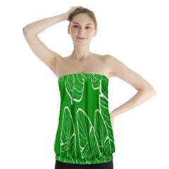 Green Banana Leaves Strapless Top by ConteMonfrey