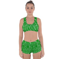 Green Banana Leaves Racerback Boyleg Bikini Set by ConteMonfrey