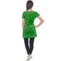 Green Banana Leaves Puff Sleeve Tunic Top View2