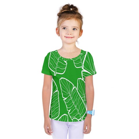 Green Banana Leaves Kids  One Piece Tee by ConteMonfrey