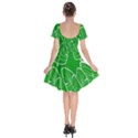 Green Banana Leaves Short Sleeve Bardot Dress View2