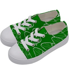 Green Banana Leaves Kids  Low Top Canvas Sneakers by ConteMonfrey