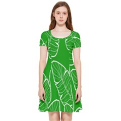 Green Banana Leaves Inside Out Cap Sleeve Dress by ConteMonfrey