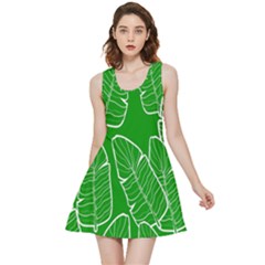 Green Banana Leaves Inside Out Reversible Sleeveless Dress by ConteMonfrey