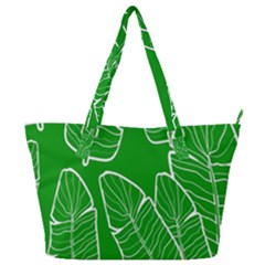 Green Banana Leaves Full Print Shoulder Bag by ConteMonfrey