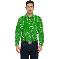 Green Banana Leaves Men s Long Sleeve Pocket Shirt  by ConteMonfrey