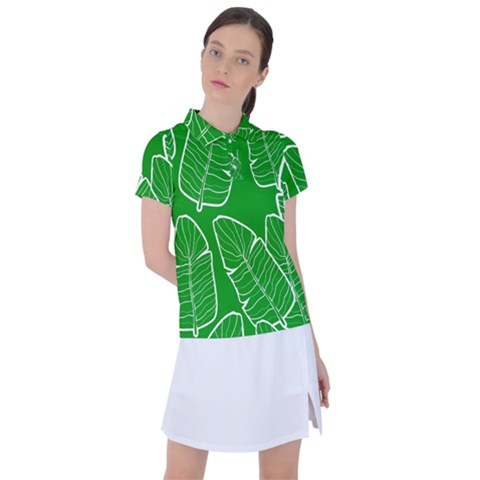 Green Banana Leaves Women s Polo Tee by ConteMonfrey