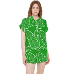 Green Banana Leaves Chiffon Lounge Set by ConteMonfrey