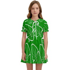 Green Banana Leaves Kids  Sweet Collar Dress by ConteMonfrey