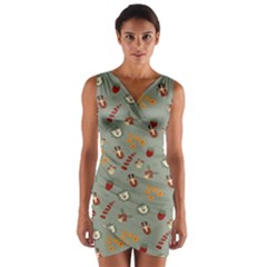 Wild Forest Friends   Wrap Front Bodycon Dress by ConteMonfrey