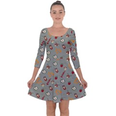 Wild Forest Friends   Quarter Sleeve Skater Dress by ConteMonfrey