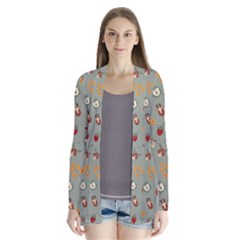 Wild Forest Friends   Drape Collar Cardigan by ConteMonfrey