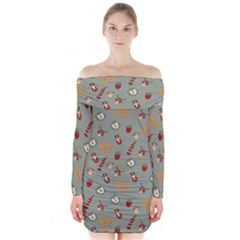 Wild Forest Friends   Long Sleeve Off Shoulder Dress by ConteMonfrey