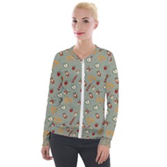 Wild Forest Friends   Velvet Zip Up Jacket by ConteMonfrey