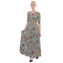 Wild Forest Friends   Half Sleeves Maxi Dress by ConteMonfrey