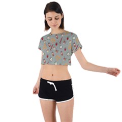 Wild Forest Friends   Tie Back Short Sleeve Crop Tee by ConteMonfrey