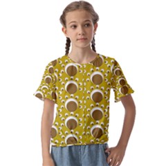 Minimalist Circles  Kids  Cuff Sleeve Scrunch Bottom Tee