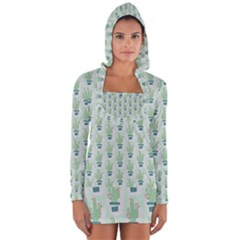 Cuteness Overload Of Cactus!  Long Sleeve Hooded T-shirt by ConteMonfrey