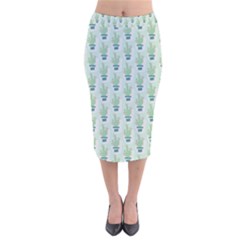 Cuteness Overload Of Cactus!  Velvet Midi Pencil Skirt by ConteMonfrey