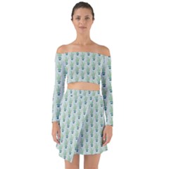 Cuteness Overload Of Cactus!  Off Shoulder Top With Skirt Set by ConteMonfrey