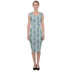 Cuteness Overload Of Cactus!  Sleeveless Pencil Dress