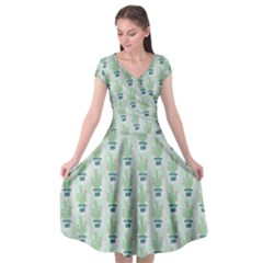 Cuteness Overload Of Cactus!  Cap Sleeve Wrap Front Dress by ConteMonfrey